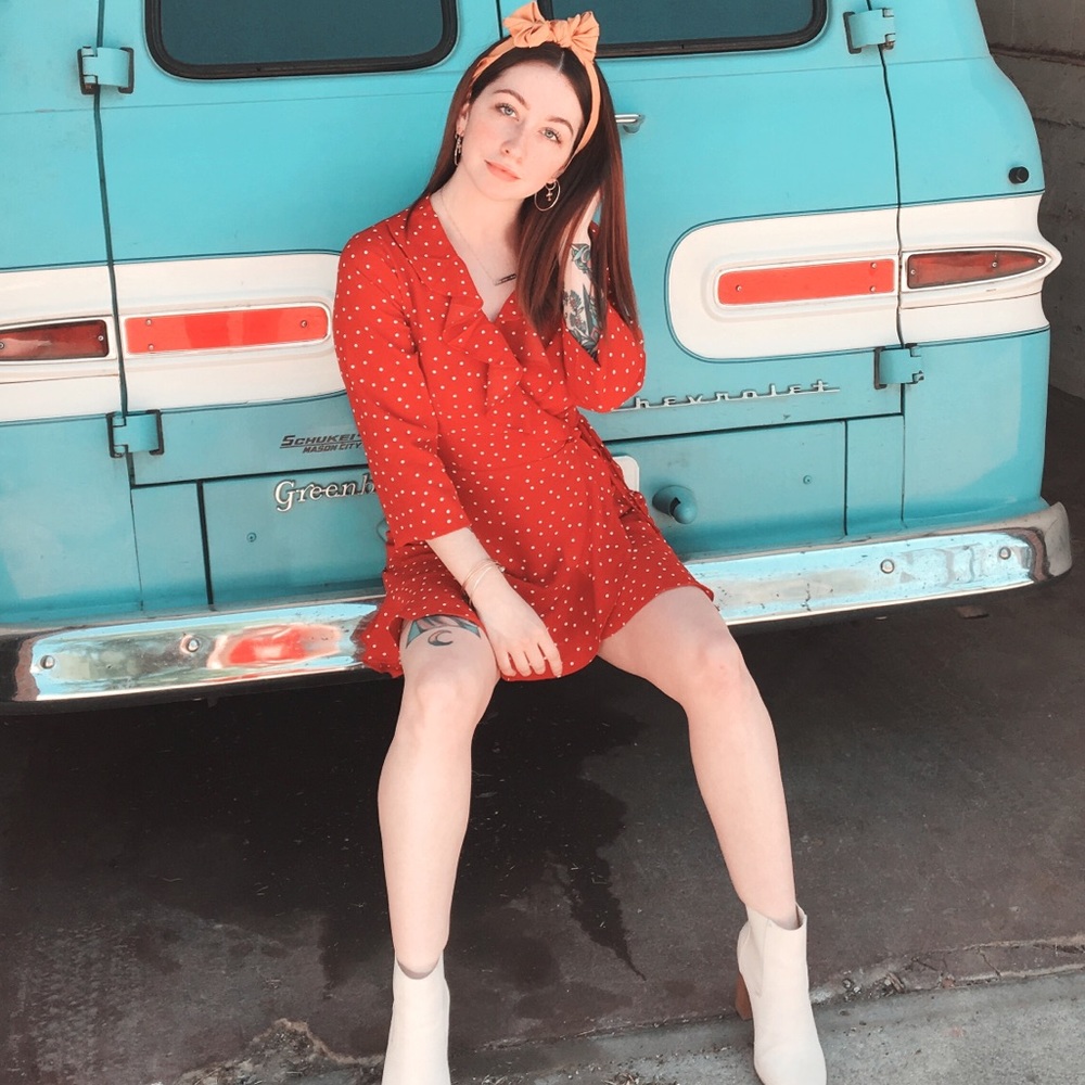 Forever 21 polka dot summer wrap dress